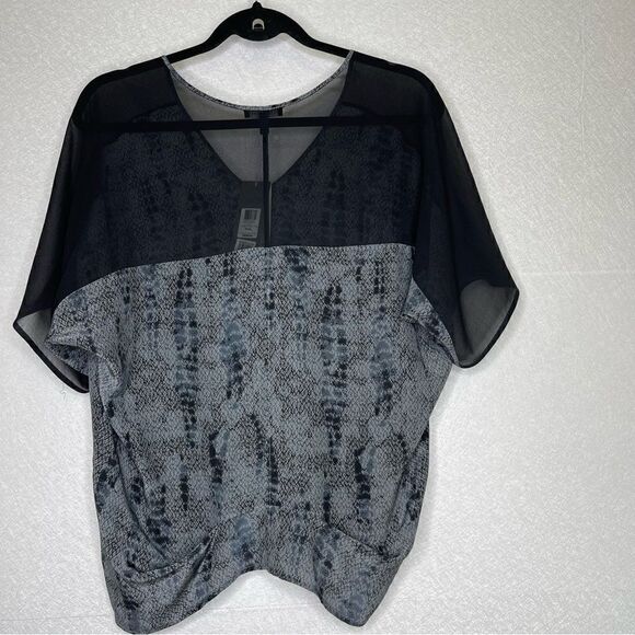 Eileen Fisher Lace Print Silk Charmeuse Top XS - Picture 6 of 7